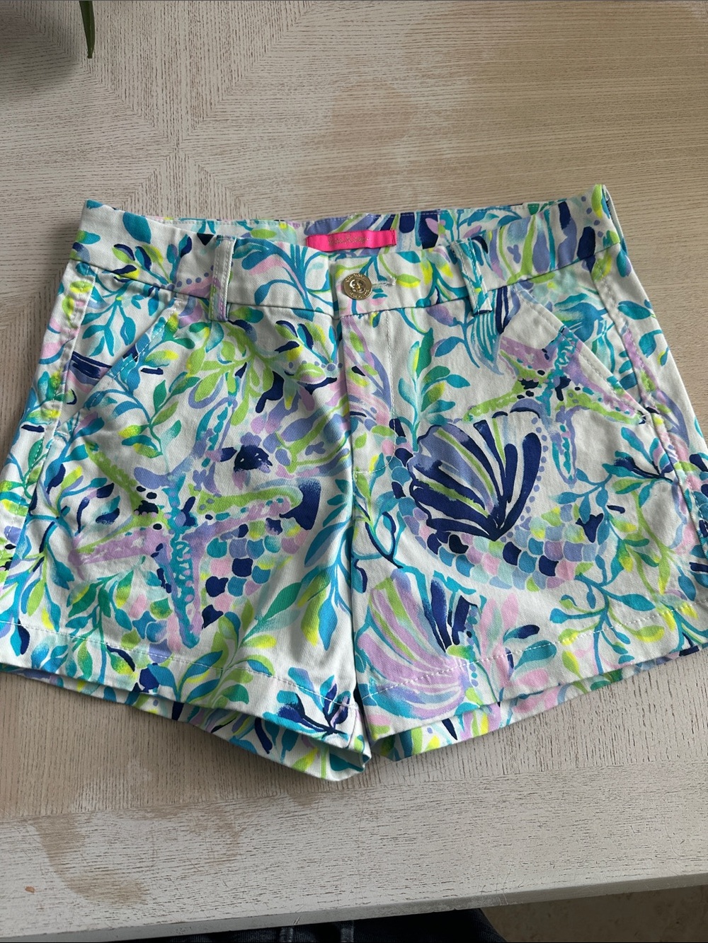 Women’s Tropical Print Cotton Shorts - Pastel Multi